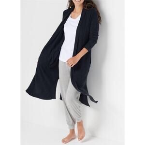 Barefoot Dreams CozyChic Lite Black Catalina Long Cardigan Size 2X